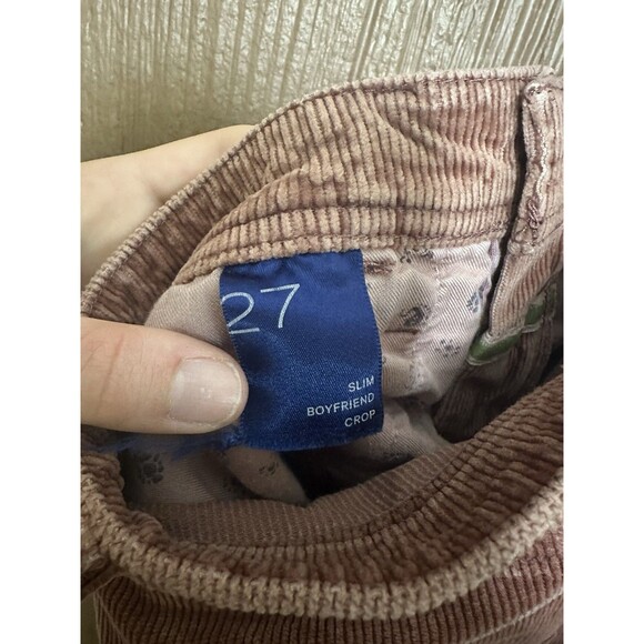 Pilcro‎ Anthropologie Pants Womens 27 Pink Slim Boyfriend Crop Corduroy Cotton - Picture 6 of 7